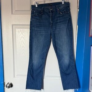 MOTHER Mid Rise Dazzler Crop Fray